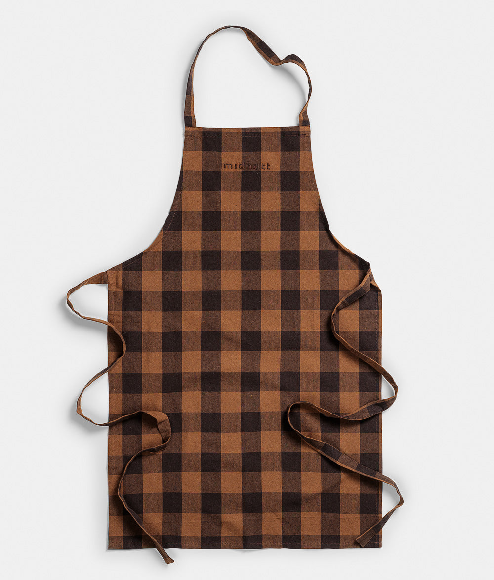 Apron checked brown