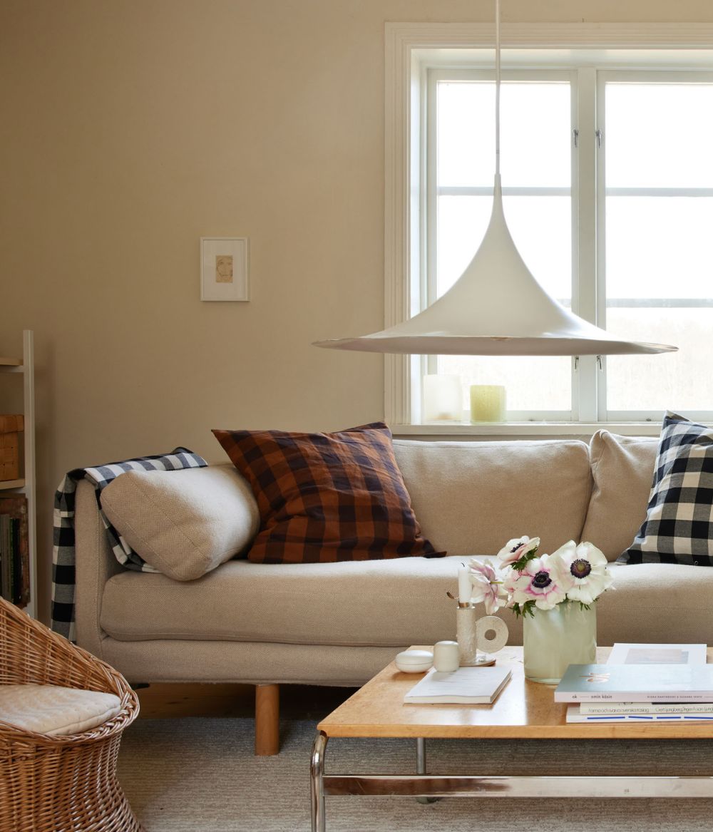 Cushion cover checked brown