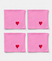 Napkin 4 pcs Pink Hearts