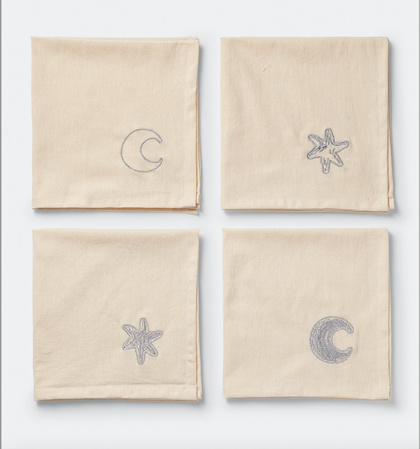 Servietten 4er-Set Astro Silver