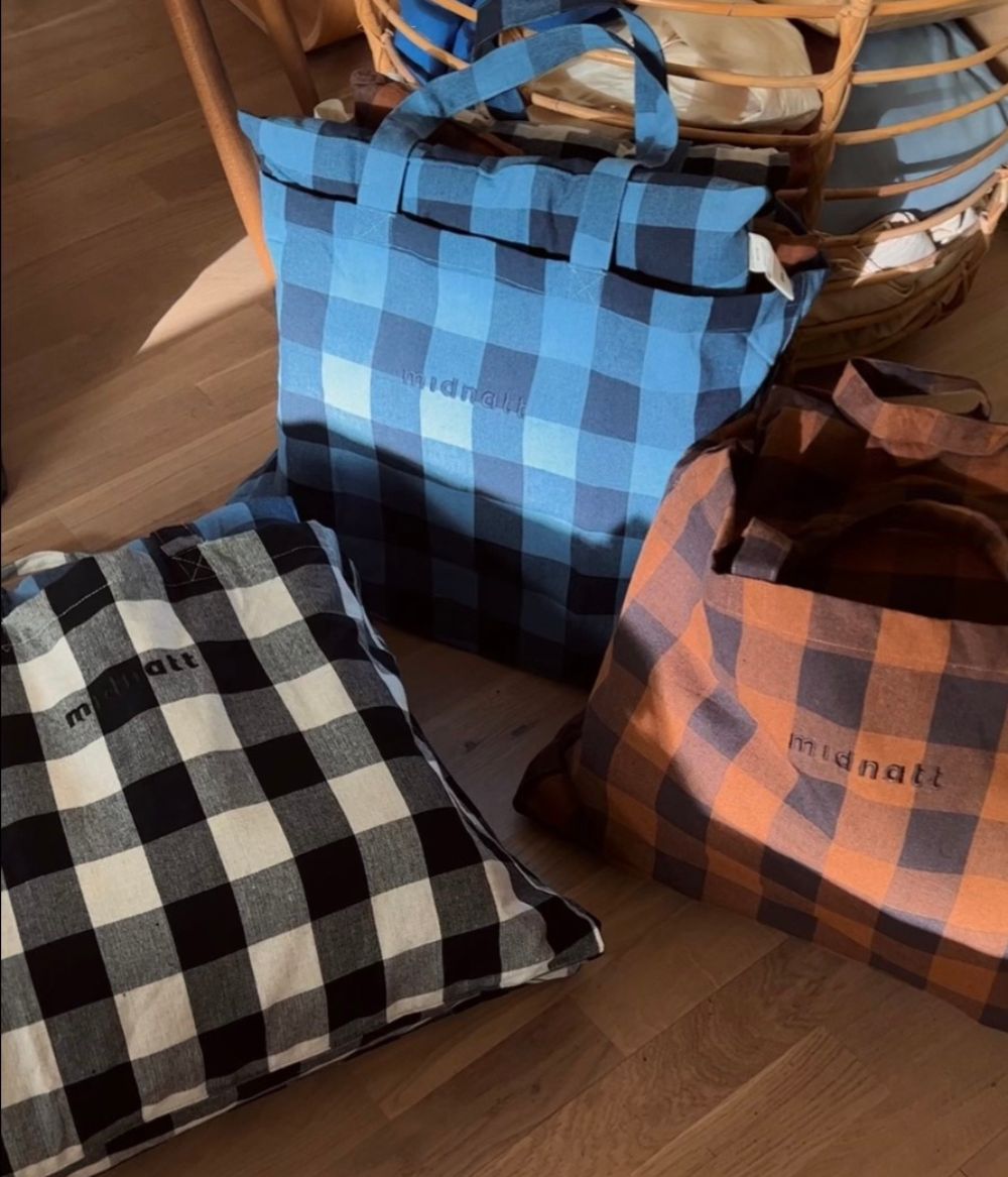 Tote bag checked brown
