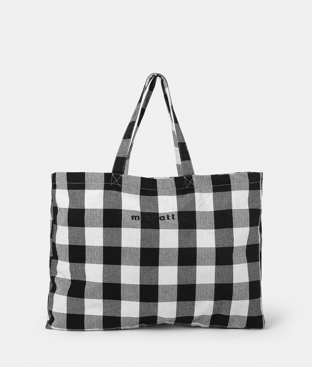 Tote bag checked b/w