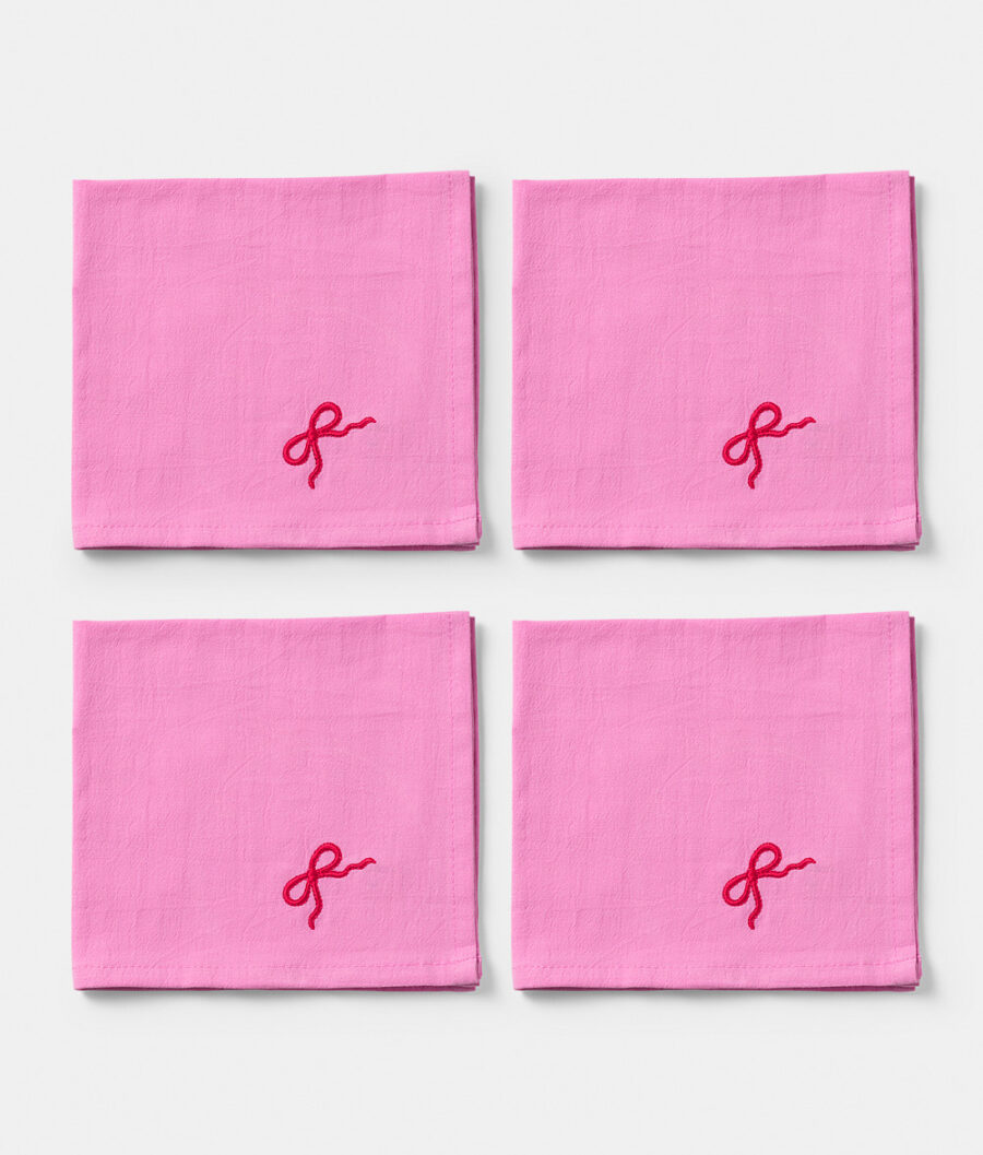 Servietten 4 St. Pink Bow (Vorbestellung)