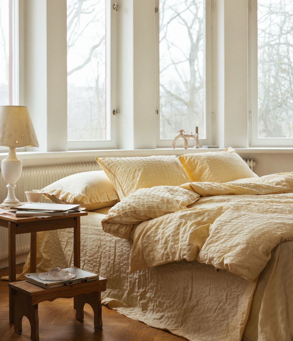 Midnatt Bedding Brie Yellos Seersucker 7